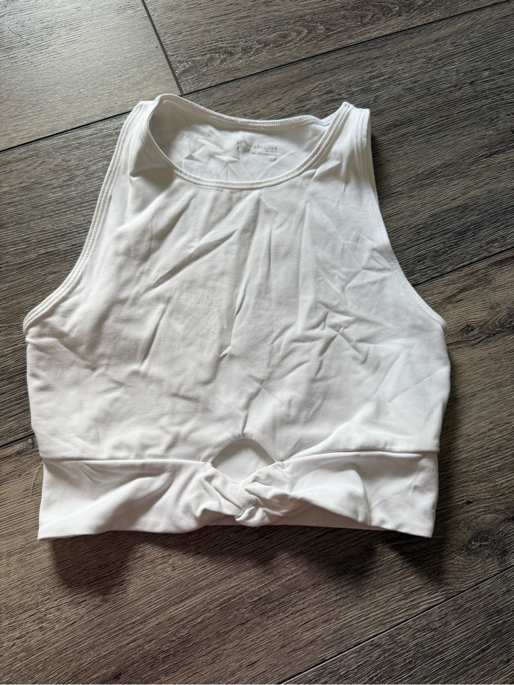 Knot-Front White Crop Tank Top for Women